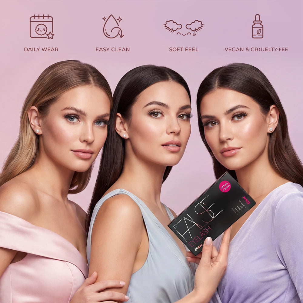 Eliace pestañas con 5 estilos diferentes para looks variados