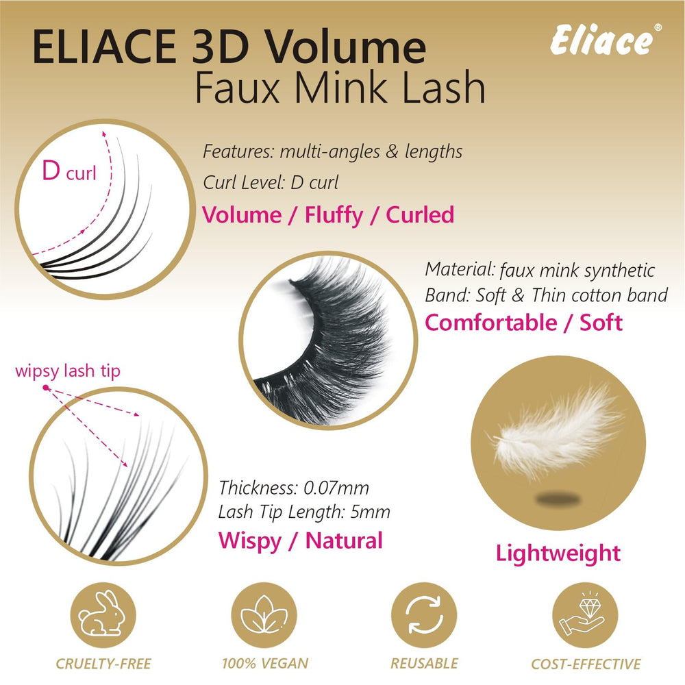 Pestañas de Eliace para sesiones de fotos y fiestas con acabado natural.