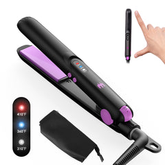 Elilier plancha mini cerámica portátil para un cuidado del cabello rápido y sin encrespado.