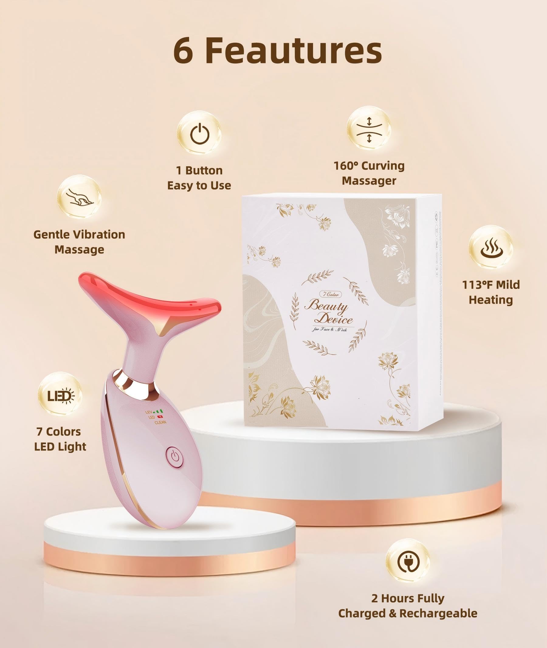 Elishine 7 Color Skin Care Tool, detalle de botones para ajustar colores fácilmente.