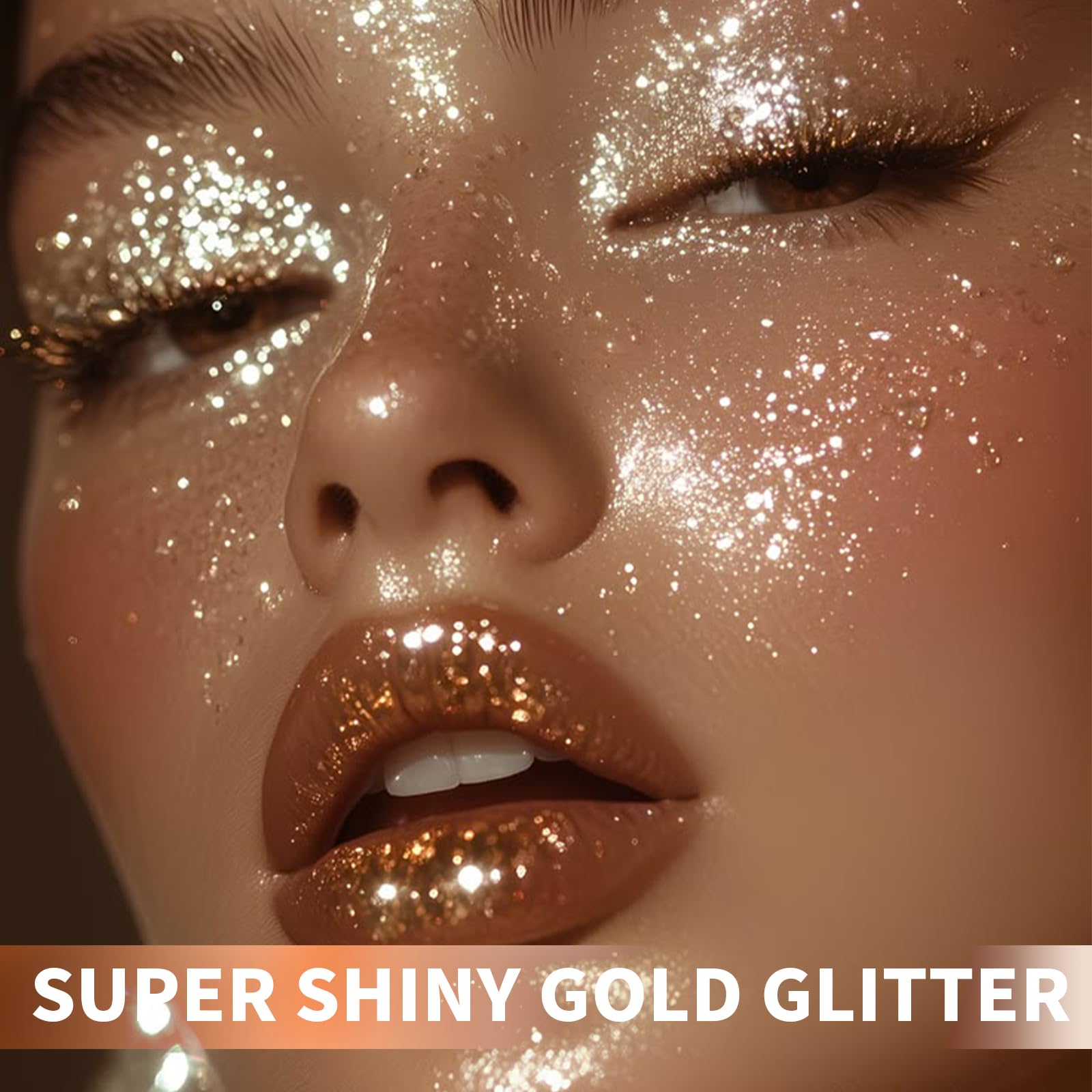 Elitles Made body glitter spray on skin with radiant gold shimmer