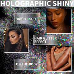 Elitles Made glitter spray on arm provides body shimmer for festival looks.
