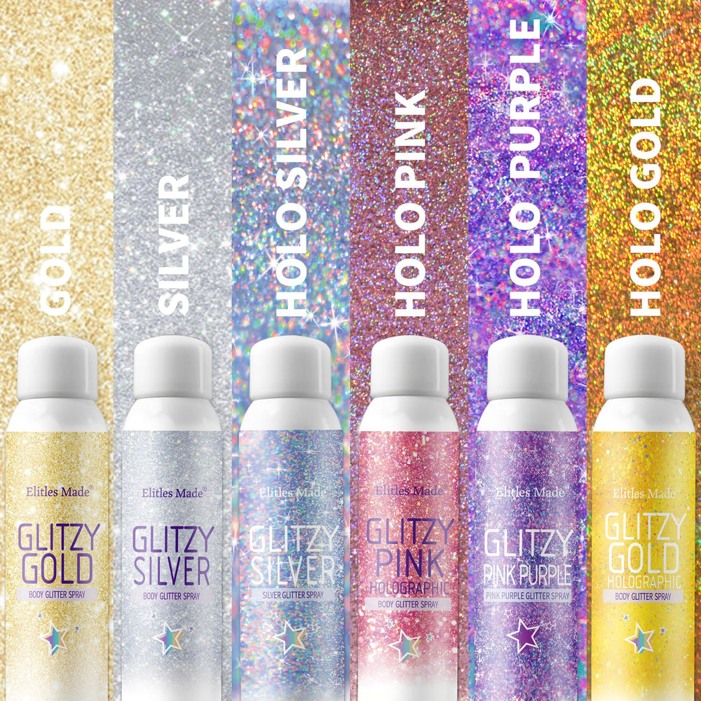 Elitles Made glitter spray shows long-lasting hold and quick-dry finish