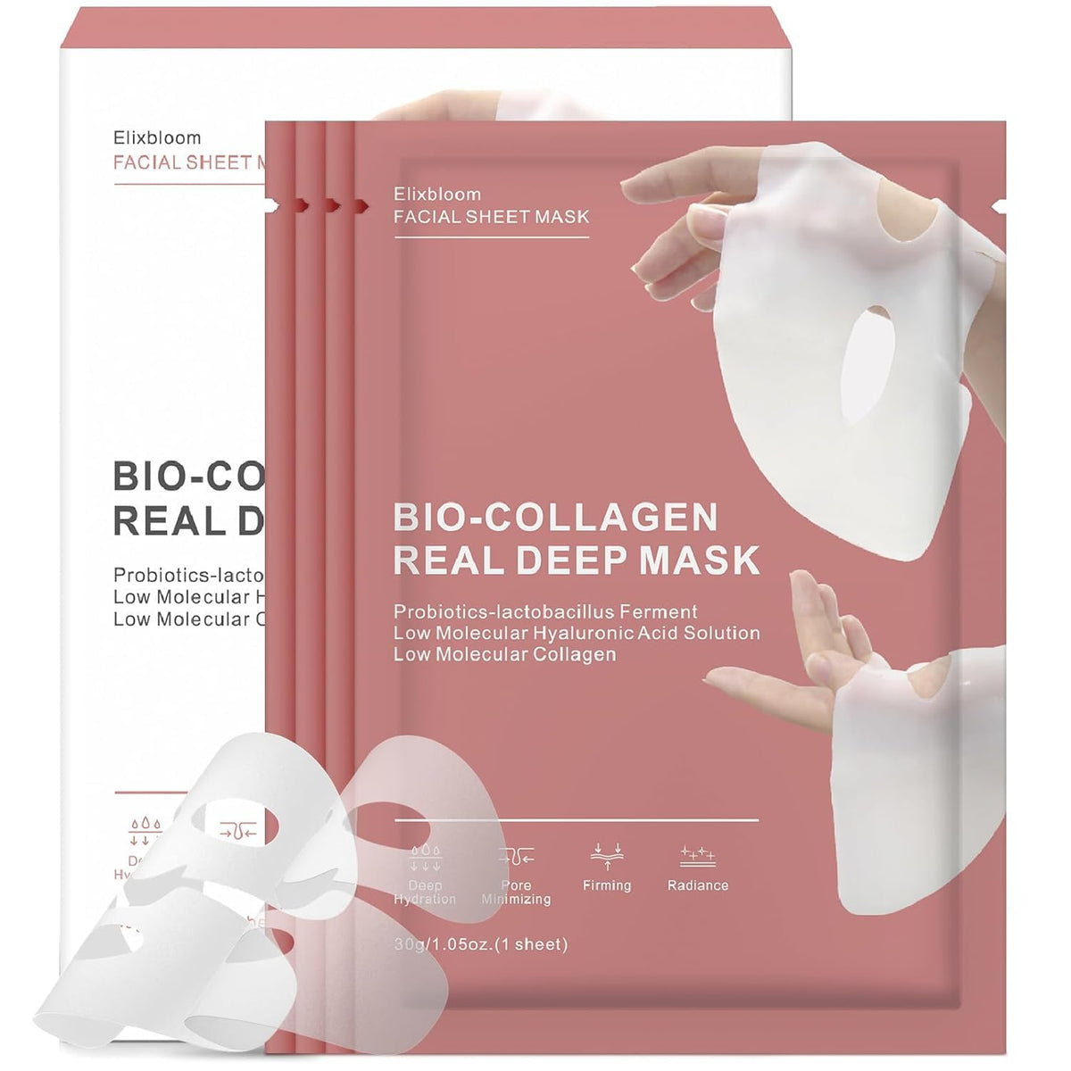 Mascarilla Elixbloom de bio-colageno, hidratacion profunda nocturna para la piel.