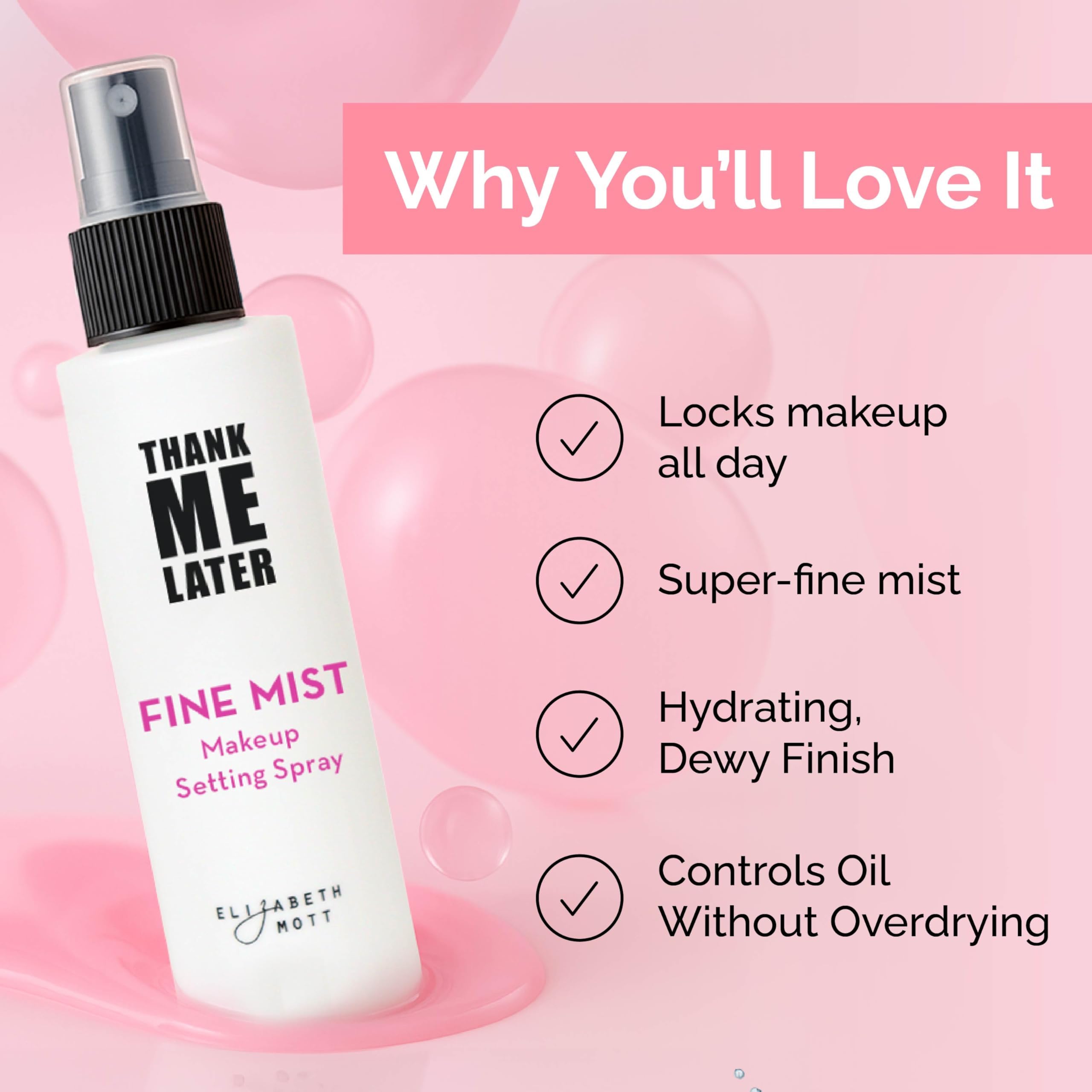 Elizabeth Mott Thank Me Later con niacinamida para piel luminosa.