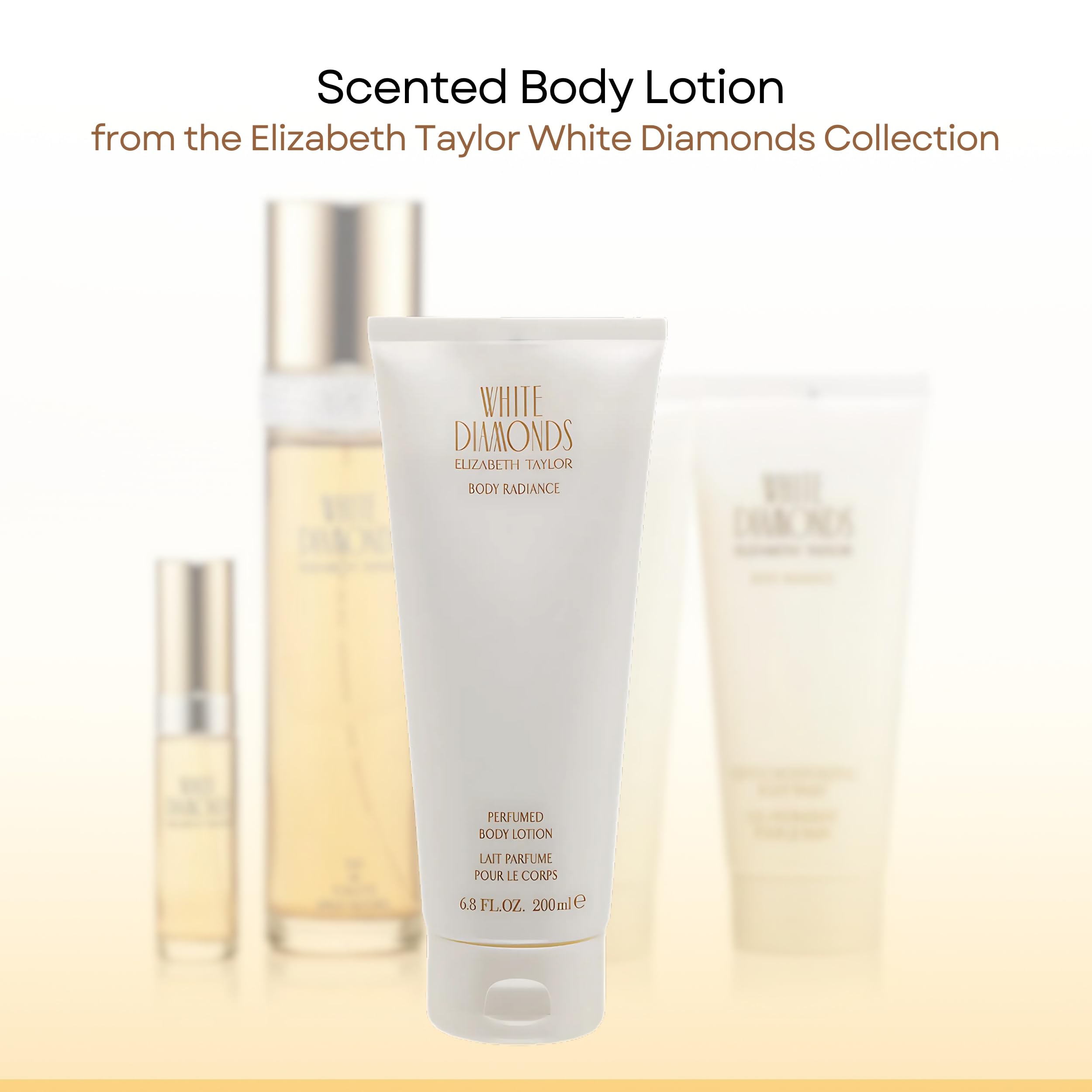 Elizabeth Taylor White Diamonds crema corporal-perfumada, aplicación suave para uso diurno.