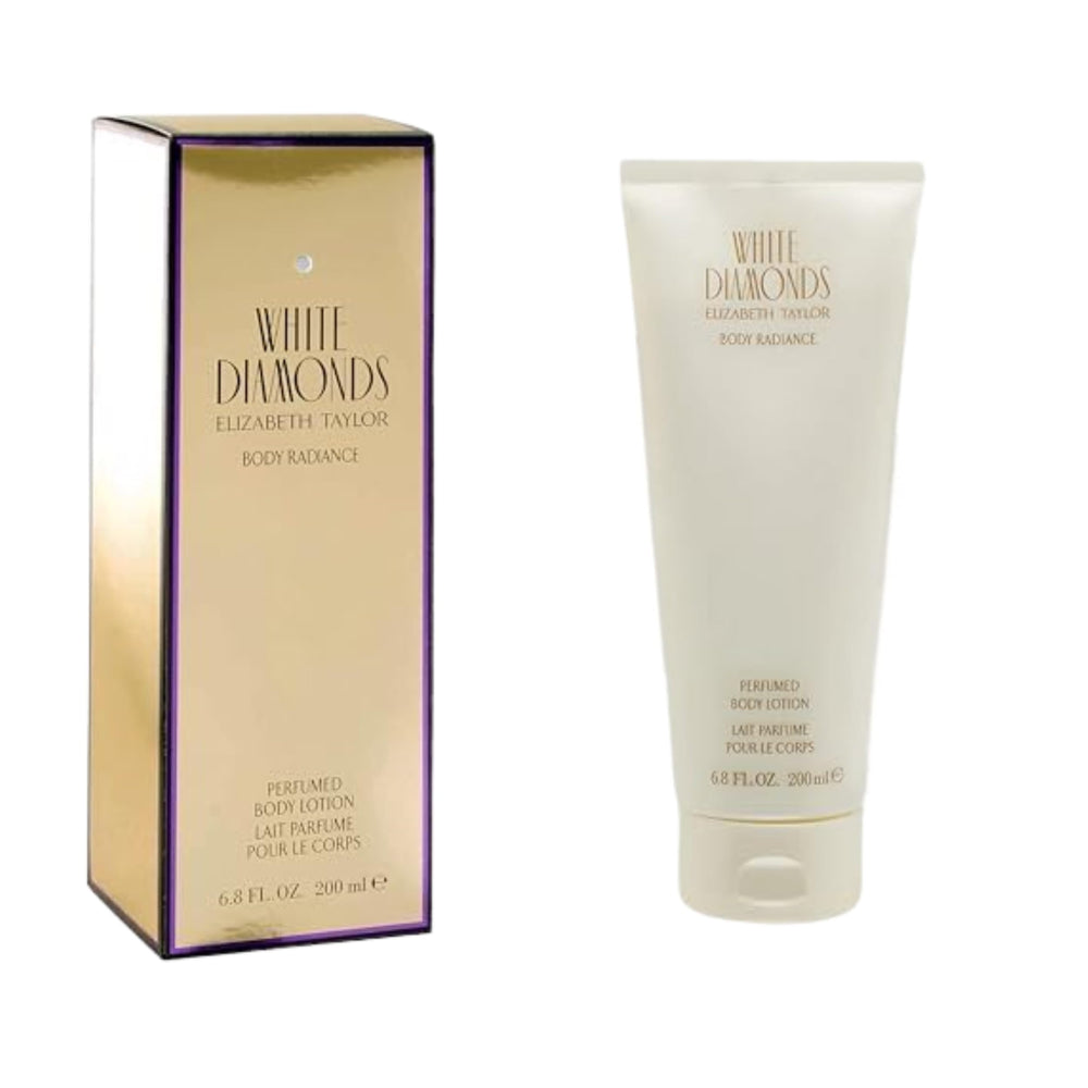 Elizabeth Taylor White Diamonds crema corporal-perfumada, textura cremosa para hidratación suave diaria.