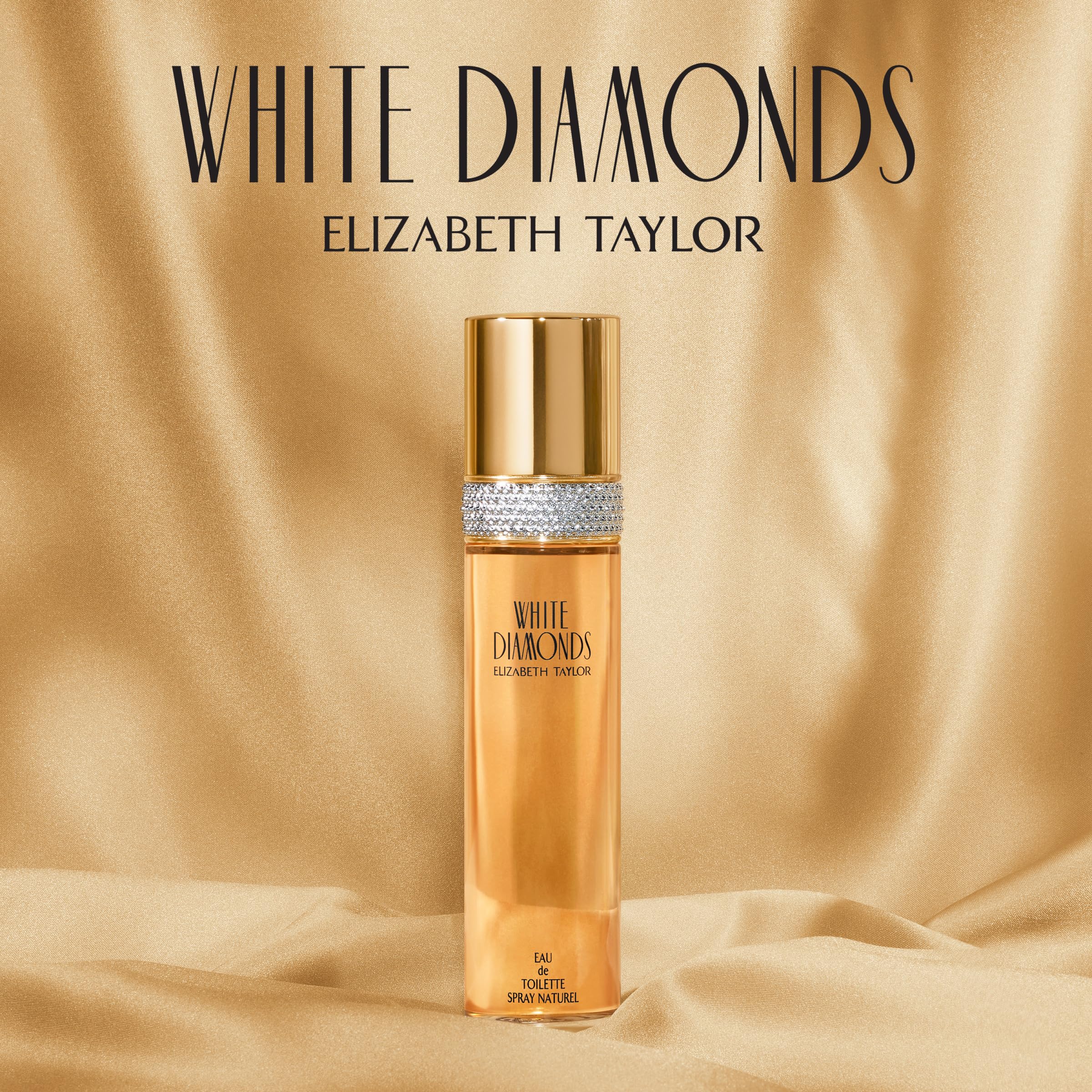 Elizabeth Taylor White Diamonds botella EDT detalle elegante.