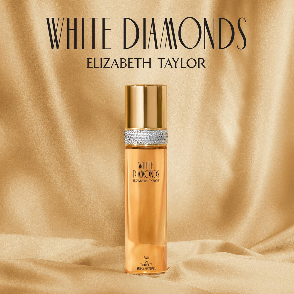 Elizabeth Taylor White Diamonds botella EDT detalle elegante.