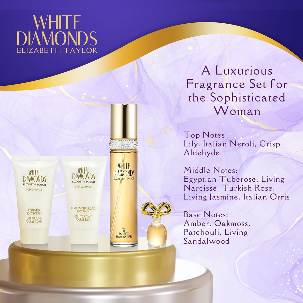Elizabeth Taylor White Diamonds gift-set packaging with premium presentation.