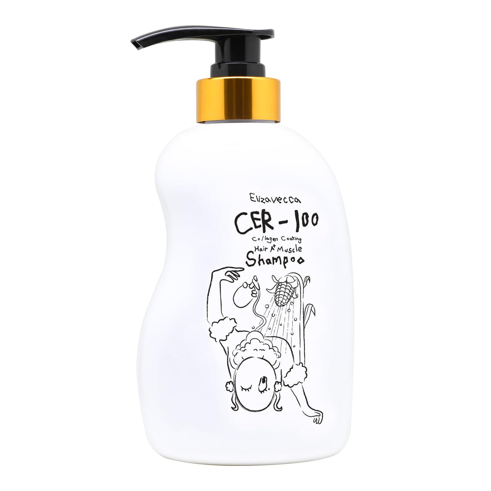 Elizavecca CER-100: botella de champú que nutre el cabello con colágeno.
