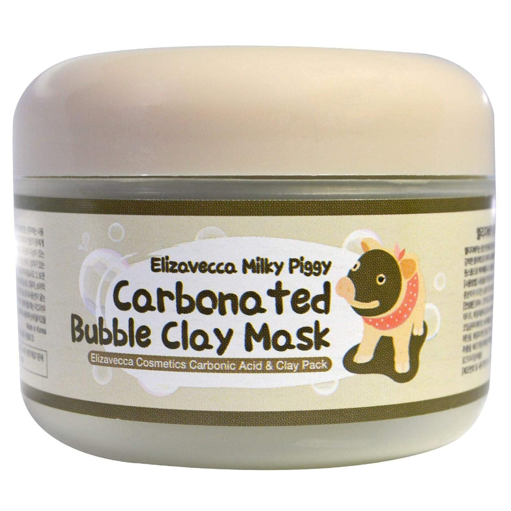 Elizavecca Milky Piggy, botella de mascarilla carbonatada; muestra el envase y la experiencia de limpieza facial.
