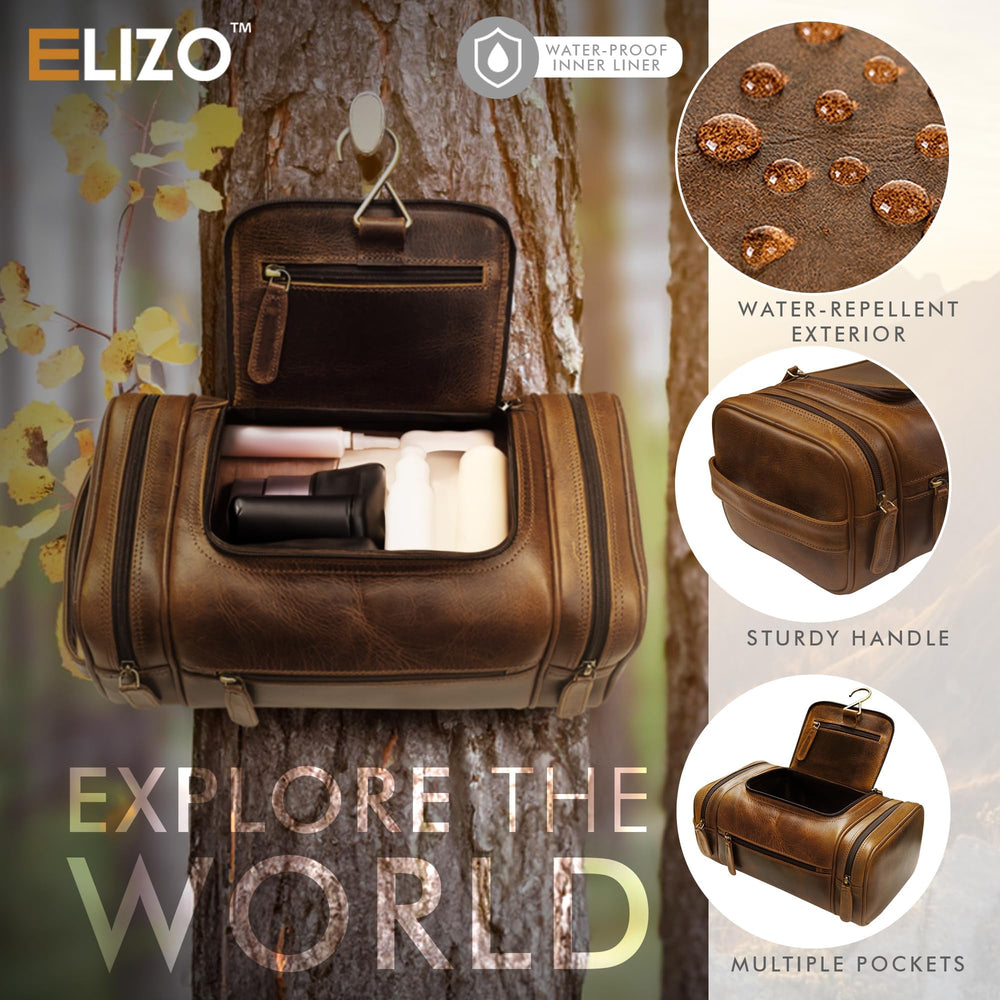 Textura de cuero granulado de ELIZO para un toque premium durante el viaje.