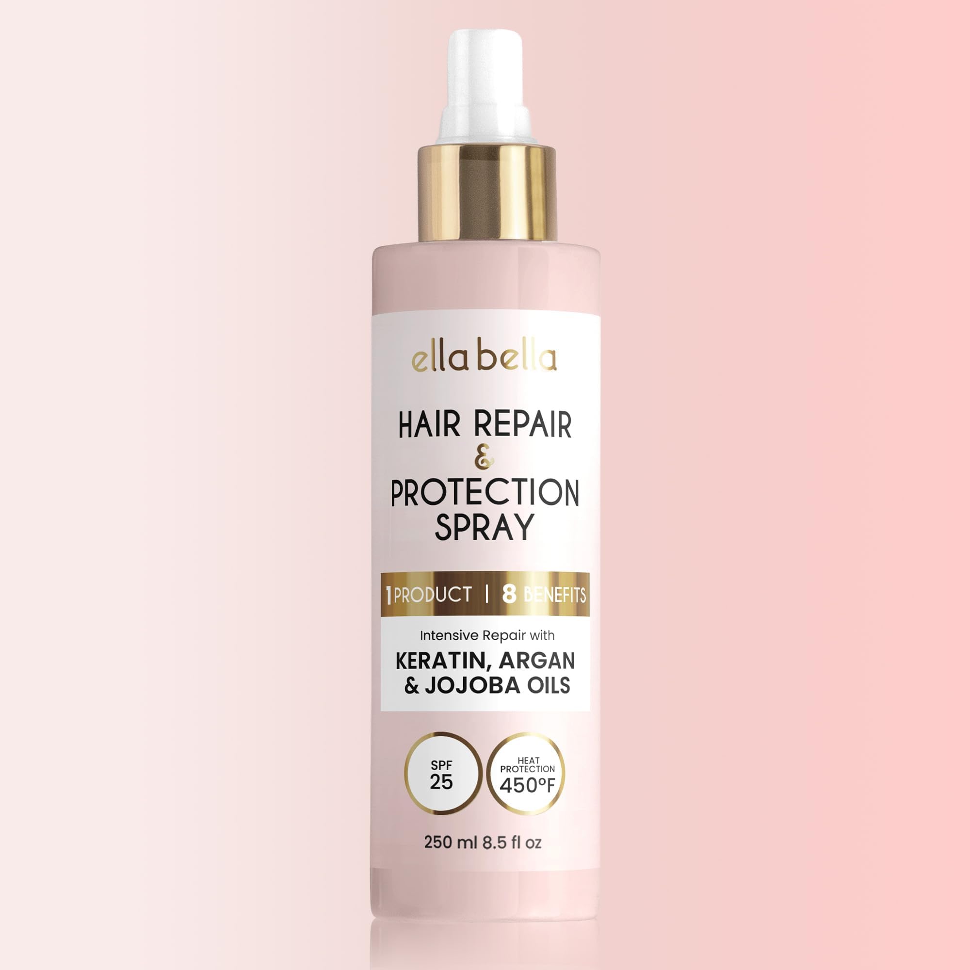 ELLA BELLA protector térmico todo-en-1 para cabello: protege al peinar con calor.