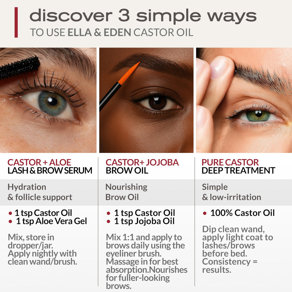 Cepillos de Ella & Eden para aplicación limpia en pestañas y cejas