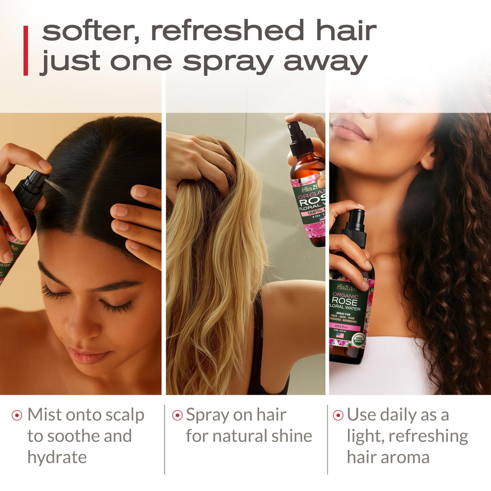 Ella & Eden Agua de Rosa: bruma para cabello y peinado diario