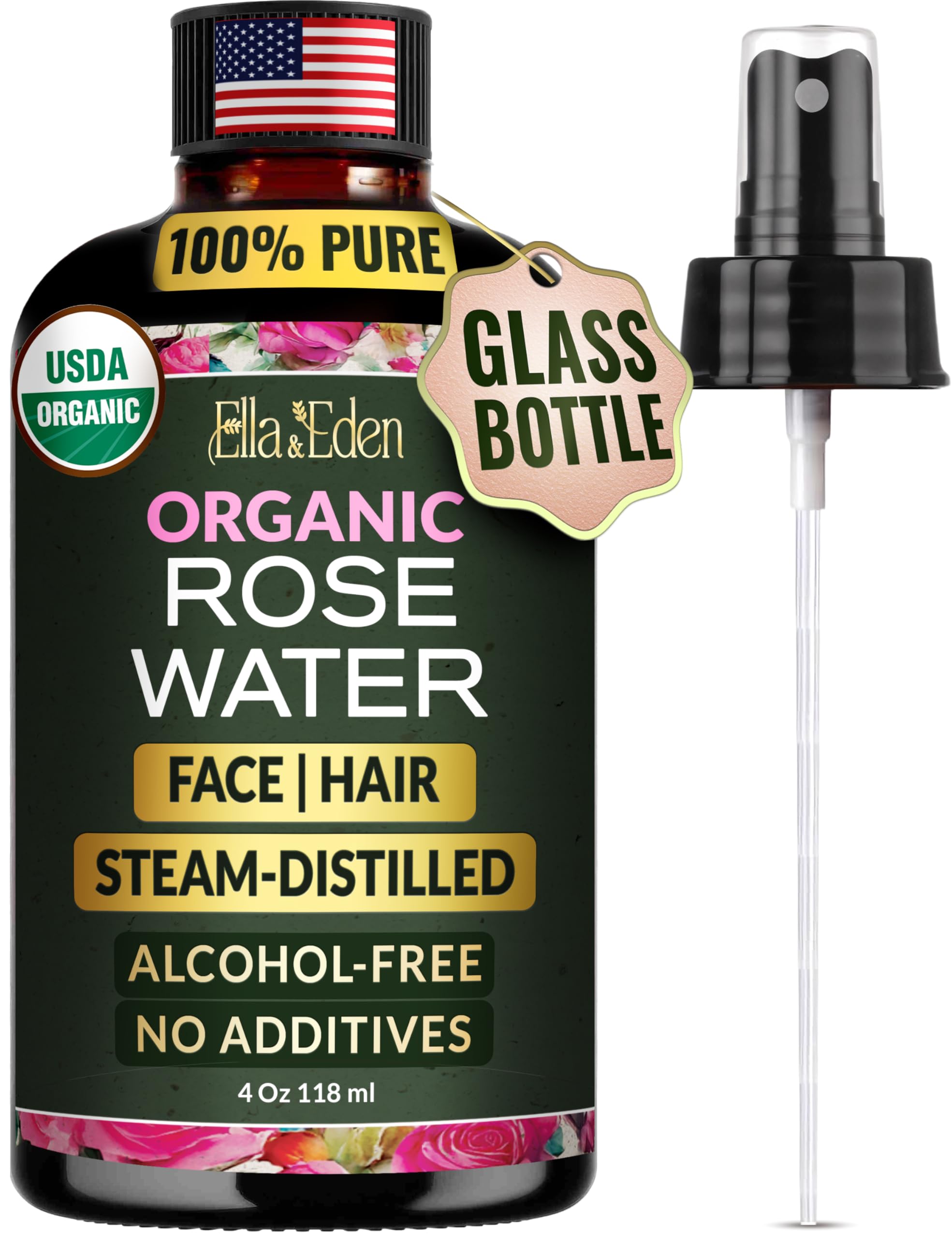 Ella & Eden Agua de Rosa: pulverizador facial suave para hidratar la piel