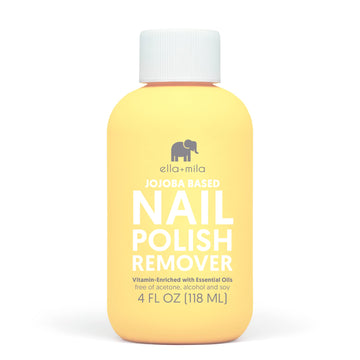 ella+mila Jojoba Nail Polish Remover bottle for gentle, non acetone polish removal