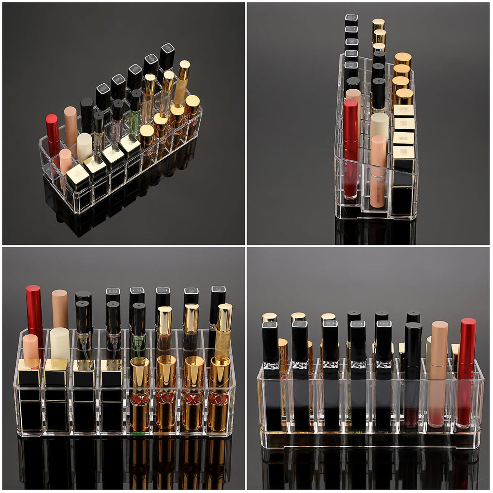 ELLDOO mostrador para perfumes rodillo, 24 espacios en acrilico transparente