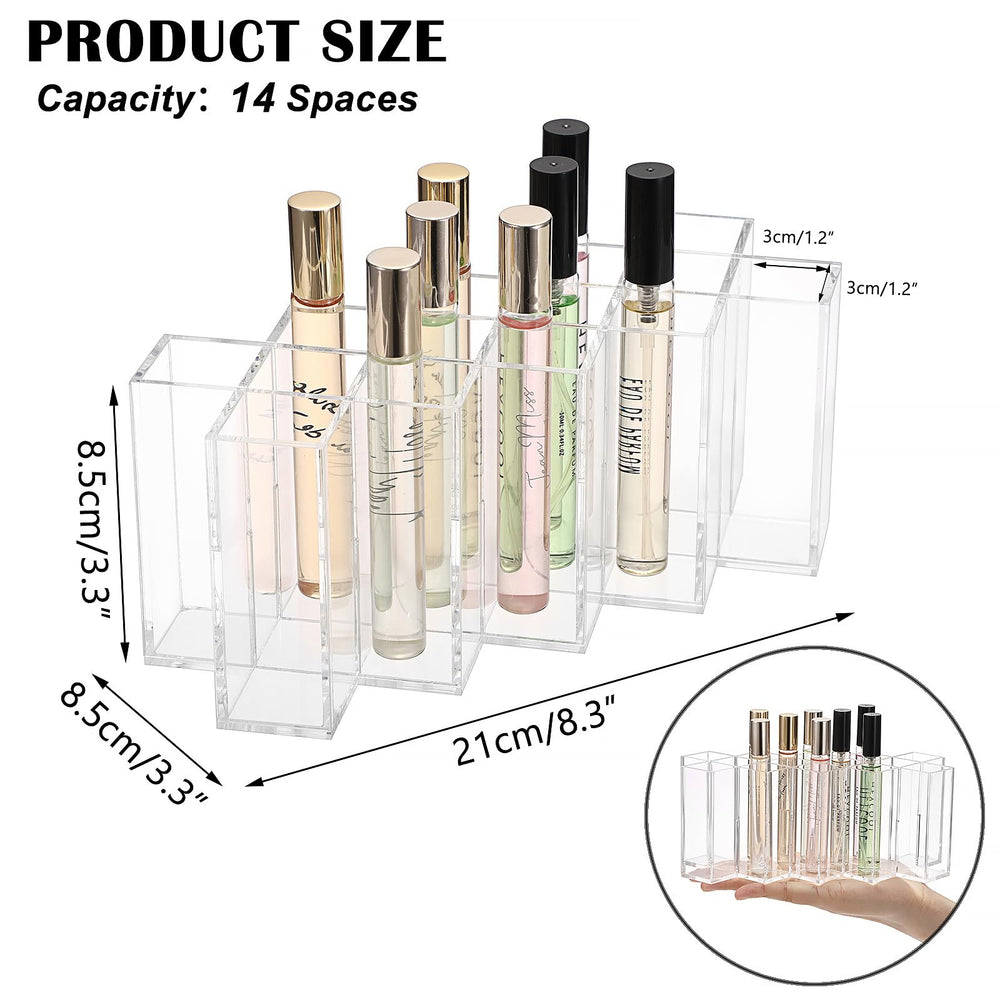 Organizador de perfume acrílico transparente de Elldoo facilita ver cada frasco