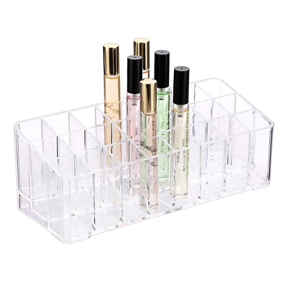 ELLDOO organizador rodillo de perfume, 24 espacios en acrilico transparente para ordenar