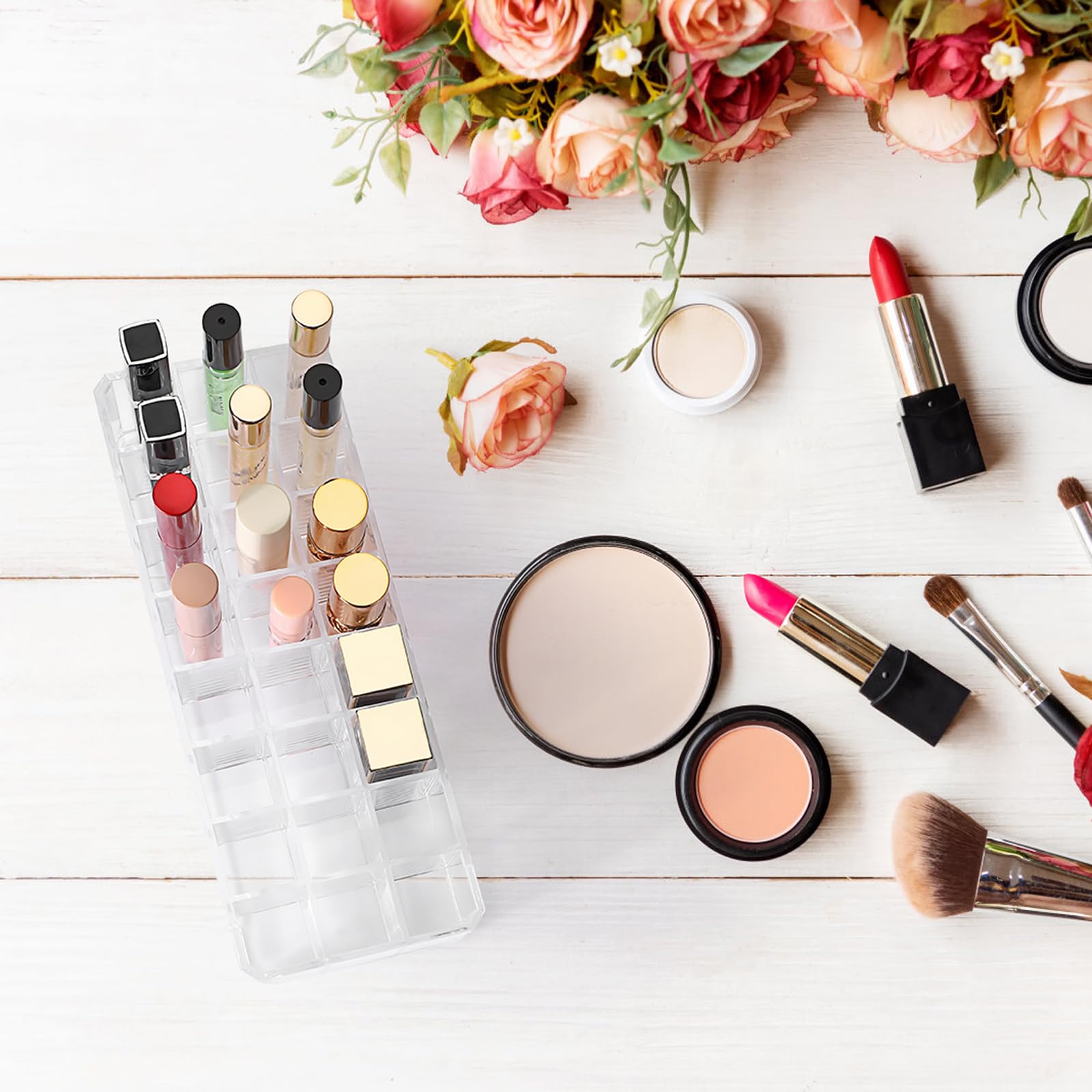 ELLDOO organizador tocador, acrilico transparente para perfumes