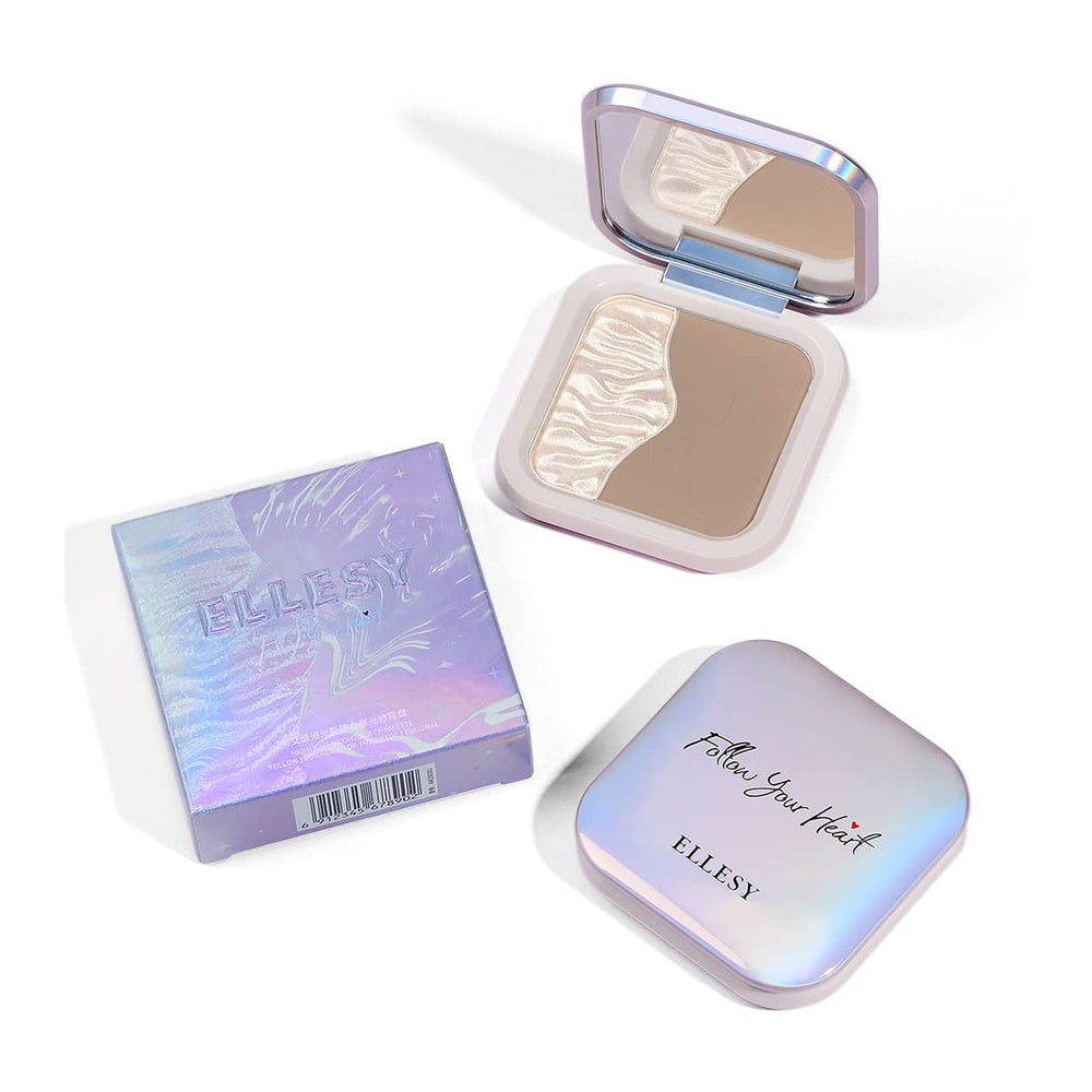 ELLESY polvo iluminador suave para pómulos y frente, acabado natural