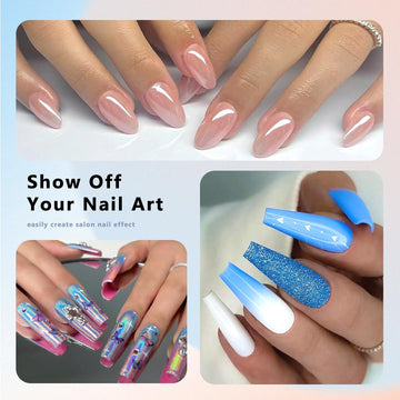 ELLEWIN tips de uñas transparentes, fácil de usar para manicura rápida en casa