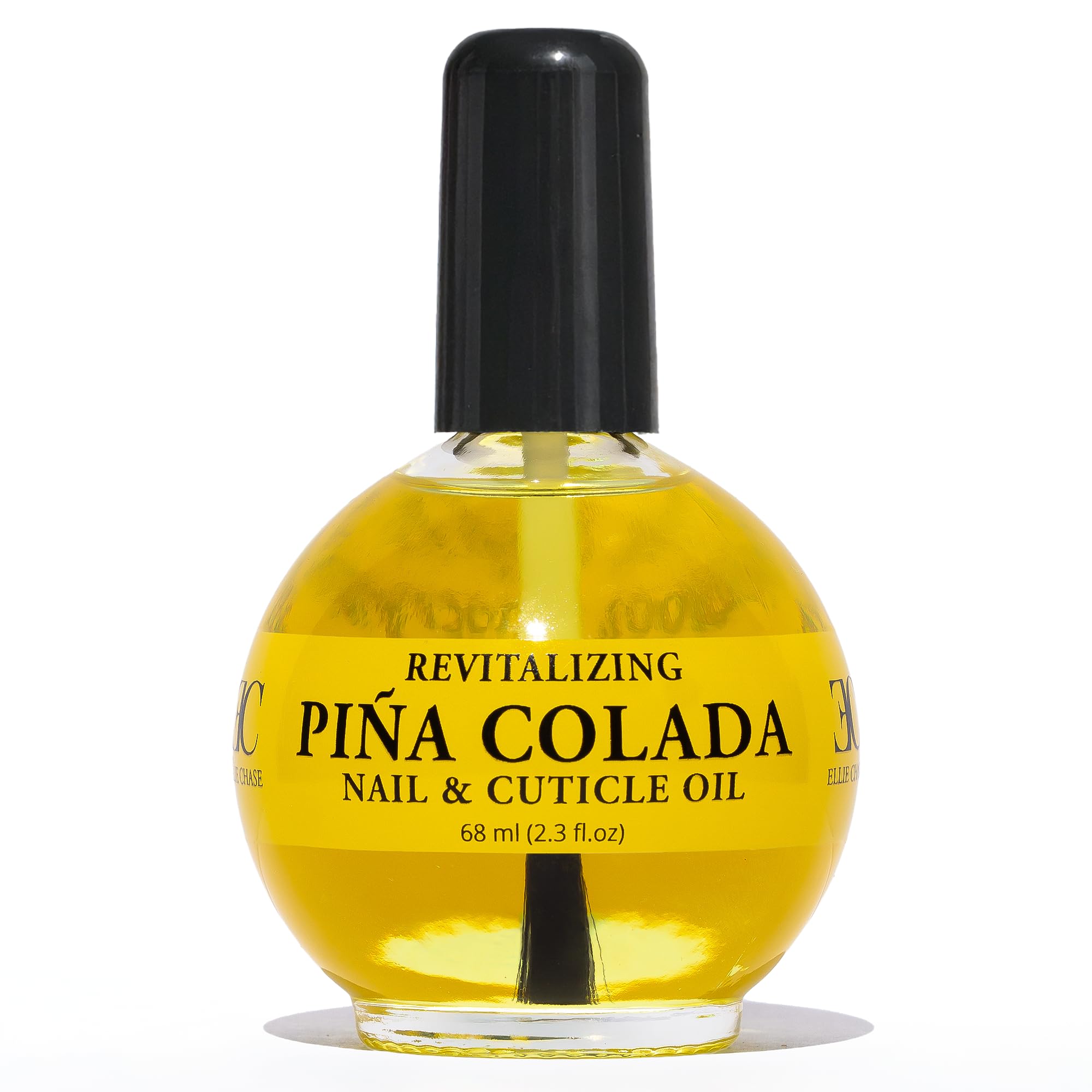 ELLIE CHASE Aceite para cutículas y uñas en botella, aroma Piña Colada para hidratación suave.
