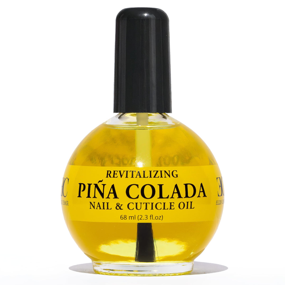 ELLIE CHASE Aceite para cutículas y uñas en botella, aroma Piña Colada para hidratación suave.