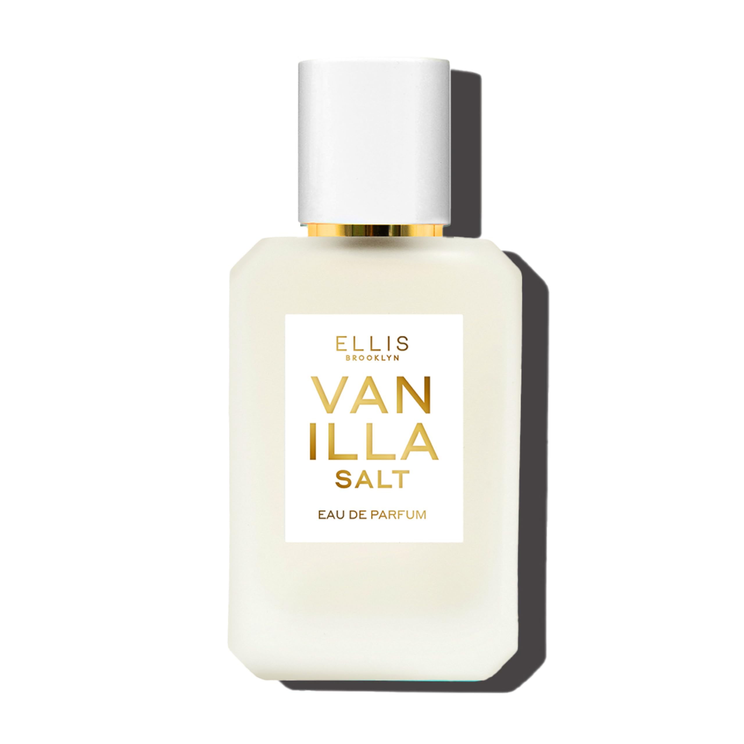 Frasco frontal de Ellis Brooklyn VANILLA SALT, aroma cálido y envolvente para cualquier ocasión.