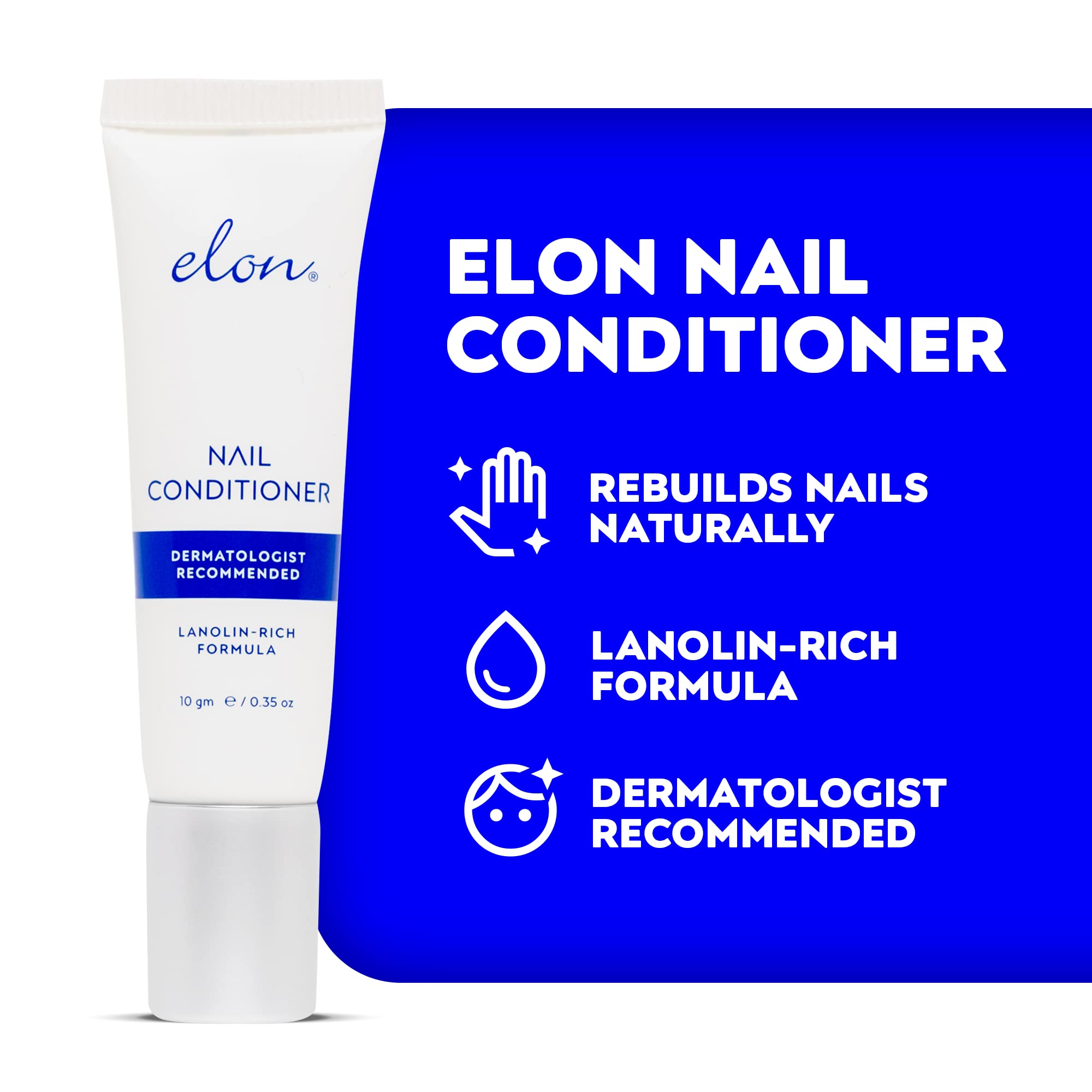 Aplicación suave de Elon acondicionador uñas para hidratar cutículas.