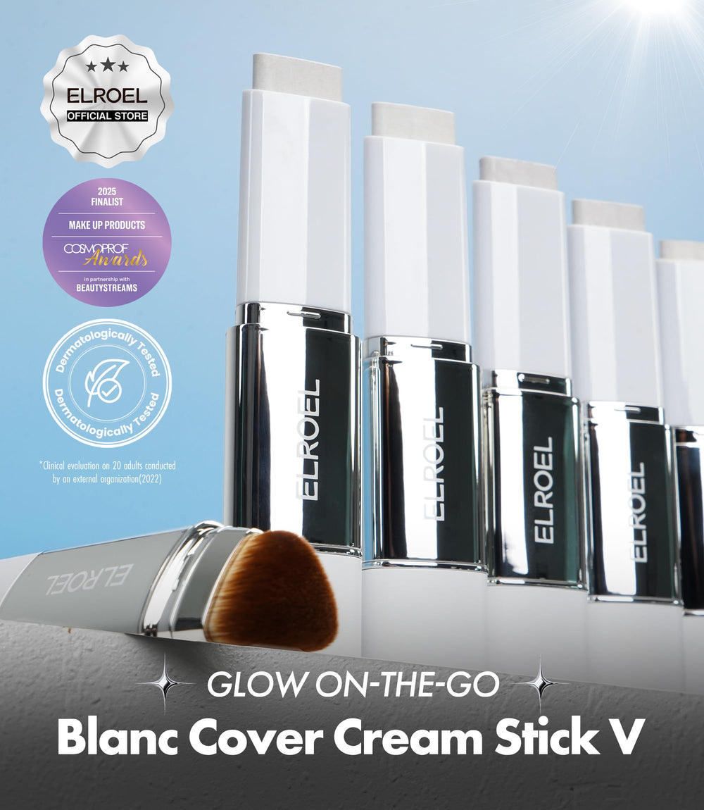 ELROEL Blanc Cover Stick V White aplicador incorporado para aplicación rápida