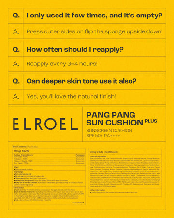 ELROEL Pang Pang Sun Cushion suitable for sensitive skin care.
