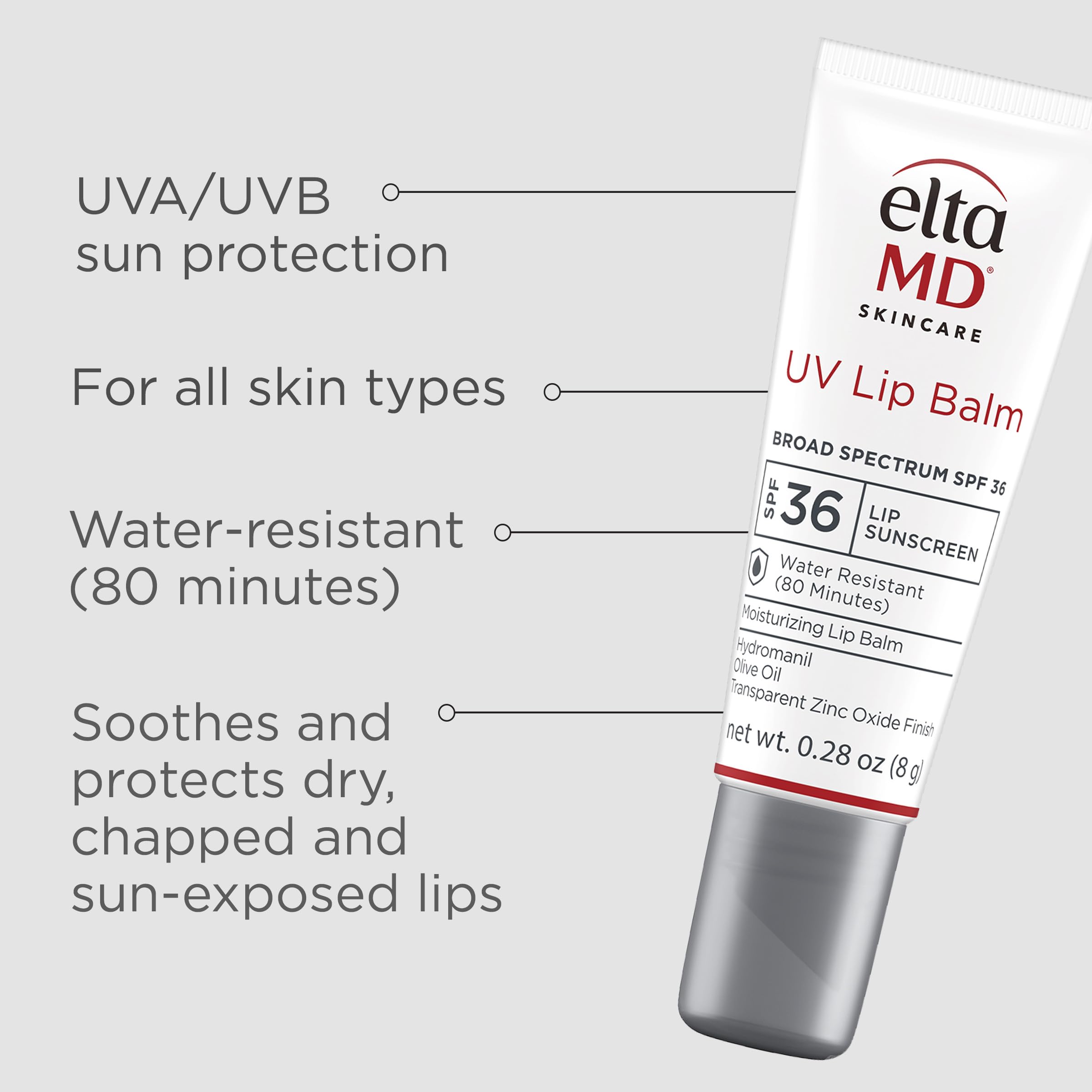 EltaMD balsamo labial con oxido de zinc transparente