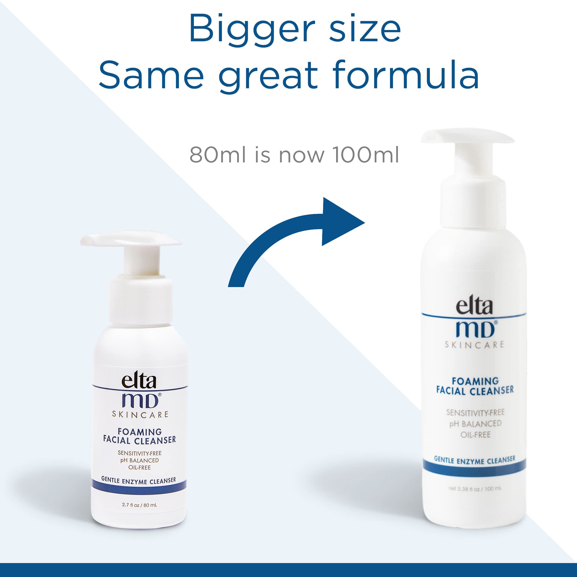 EltaMD Foaming Facial Cleanser foamy lather shown in close-up for gentle cleansing.