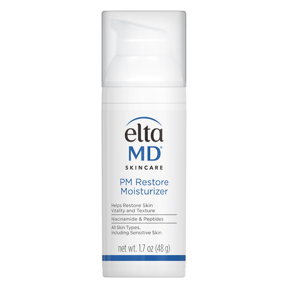 EltaMD PM Restore crema nocturna para piel suave y bien hidratada al despertar.