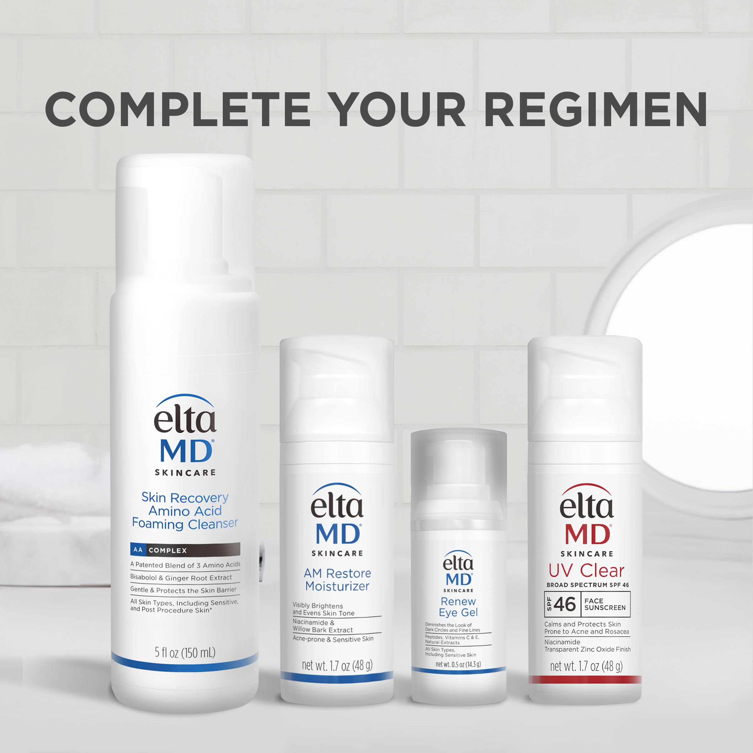 EltaMD Renew Eye Gel, péptidos y vitaminas para el cuidado facial.