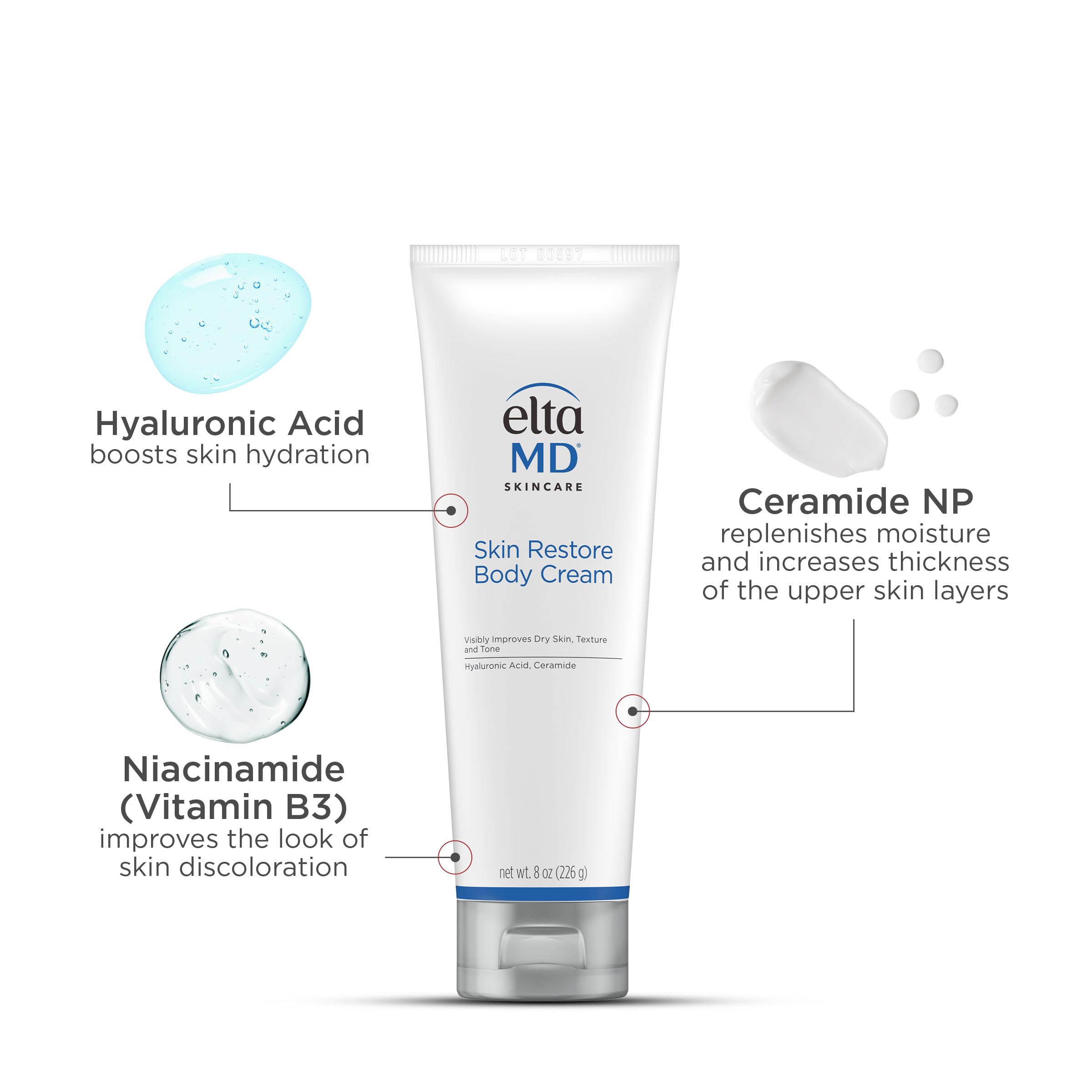 Piel sensible se beneficia con EltaMD Skin Restore sin fragancia.