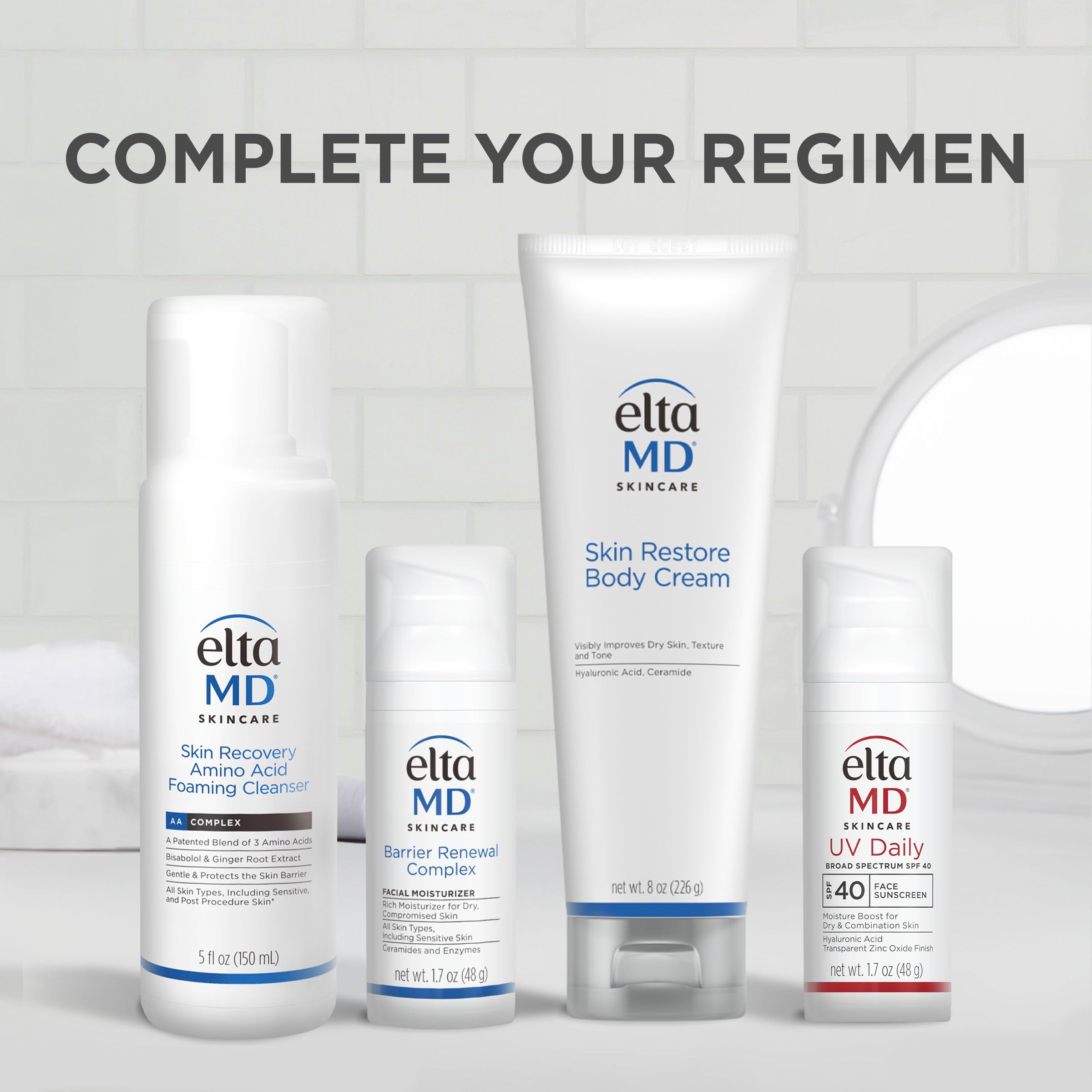 Crema de textura no grasa de EltaMD Skin Restore para uso diario.