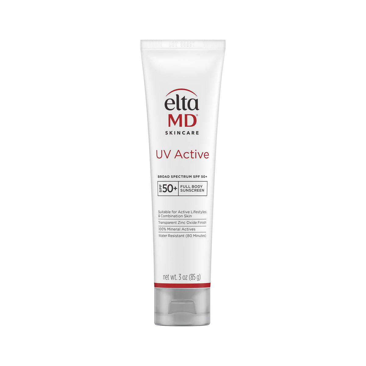 EltaMD UV Active en tubo, protector mineral para cara y cuerpo, ideal para uso diario.