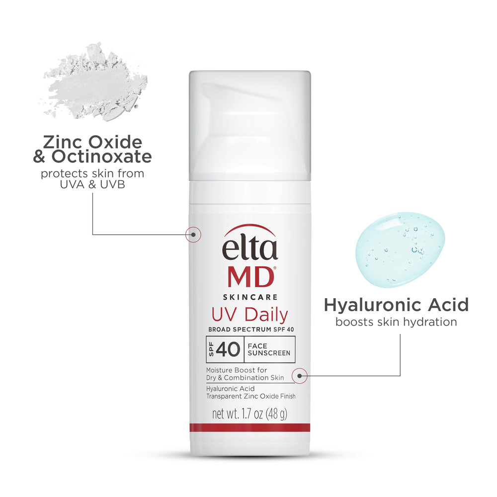 EltaMD UV Daily SPF 40, textura hidratante apta como base de maquillaje.
