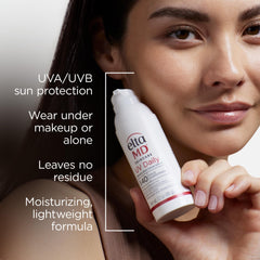 EltaMD UV Daily SPF 40, dosis en mano, textura ligera se absorbe rápido.