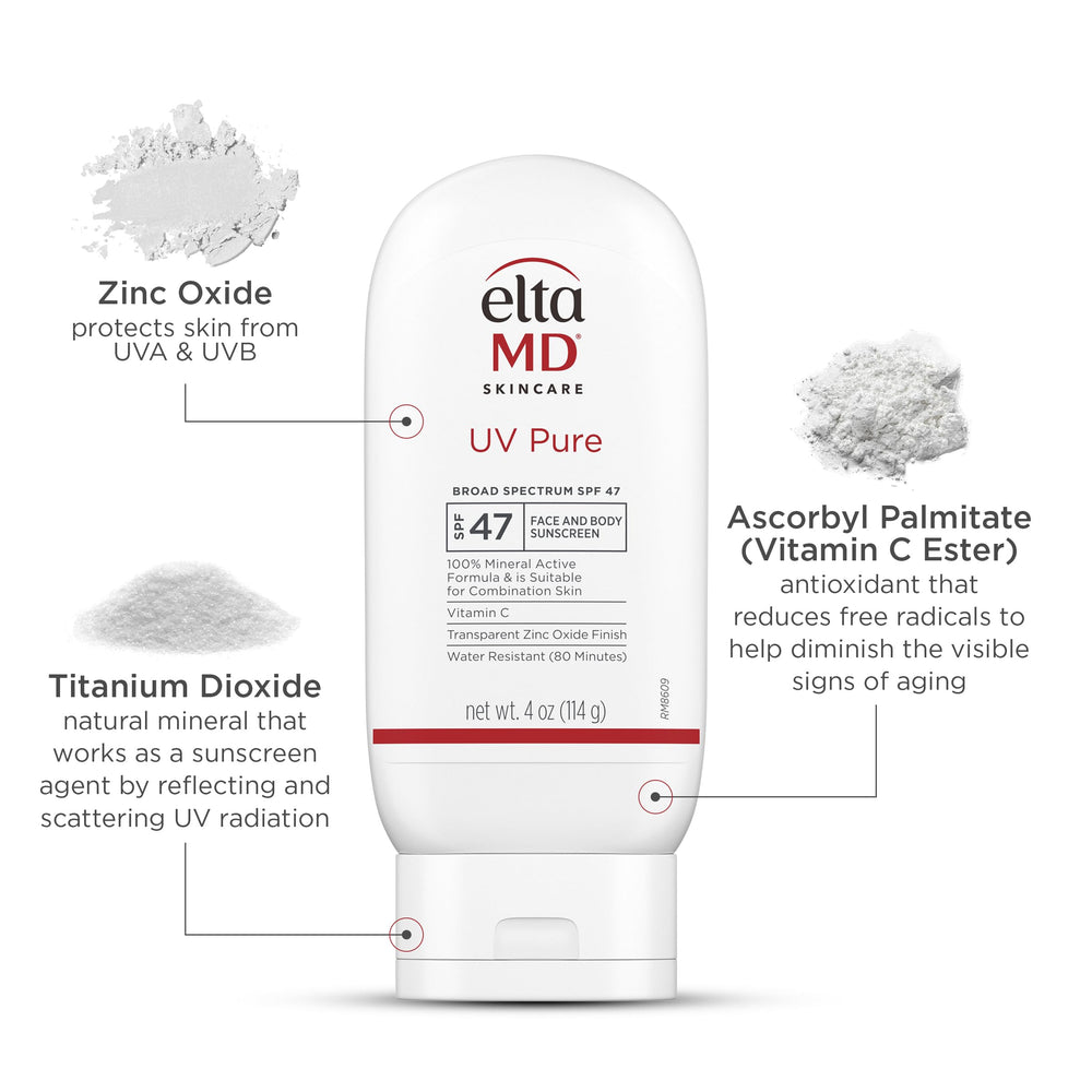 EltaMD UV Pure, fórmula libre de aceite que se esparce sin esfuerzo.