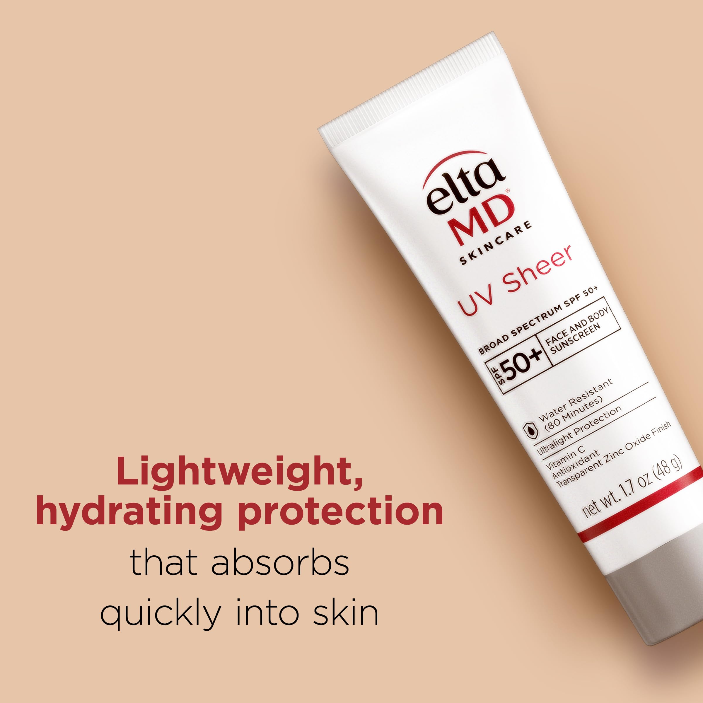 Fórmula con óxido de zinc de EltaMD UV Sheer cuida piel sensible.