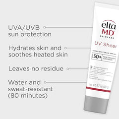Textura mate de EltaMD UV Sheer mantiene la piel sin brillos.