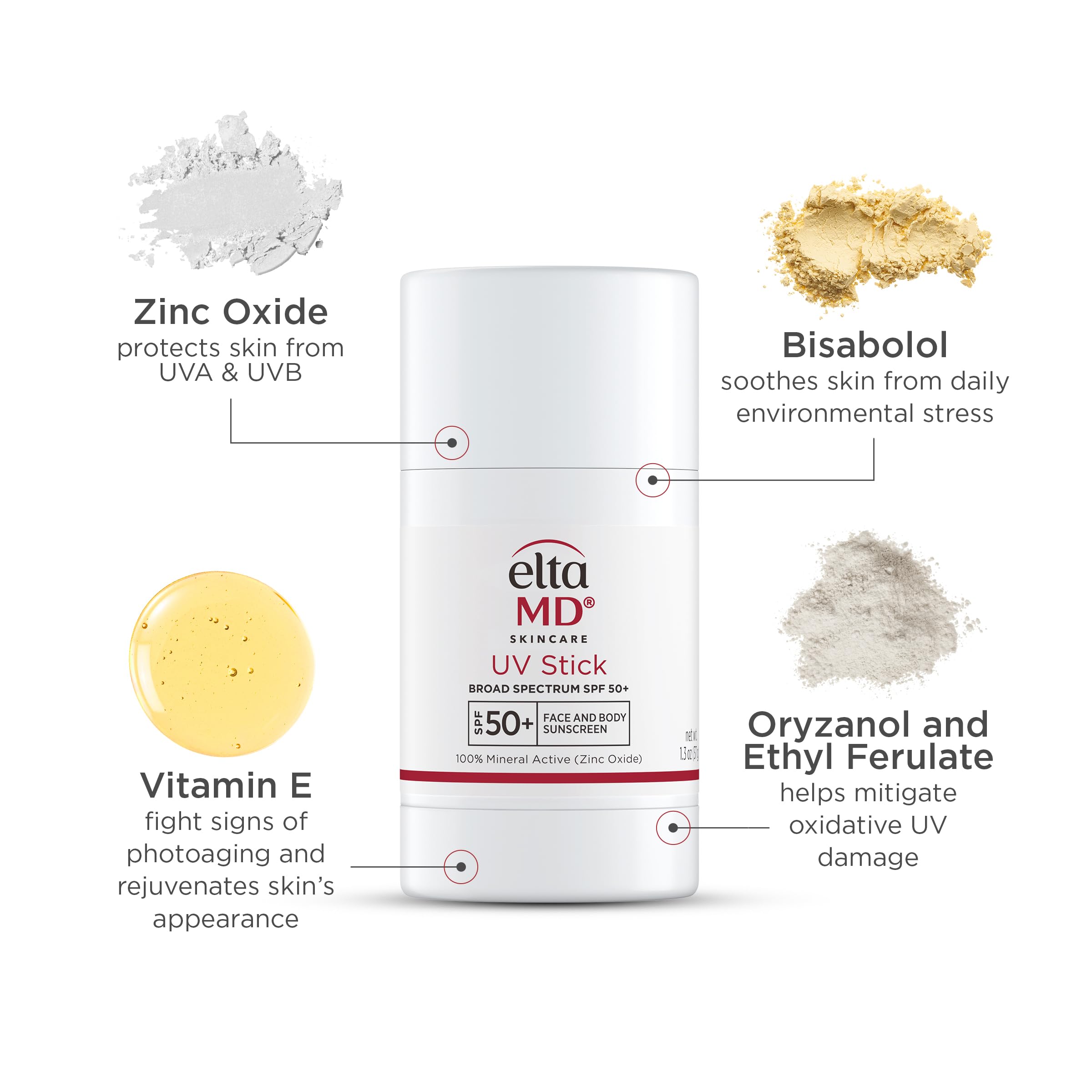 EltaMD UV Stick aplicación sin residuo blanco ni grasa