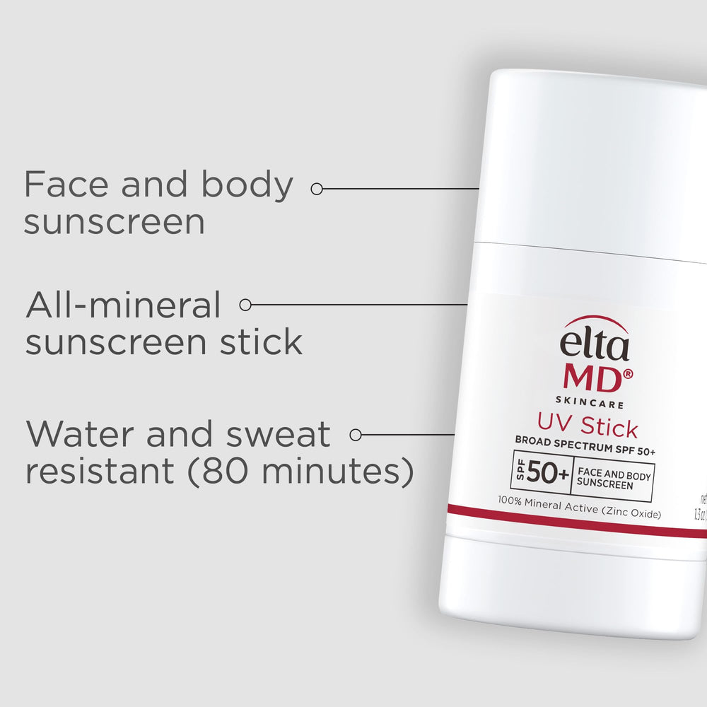 Aplicación de EltaMD UV Stick sobre la piel para uso rápido y limpio