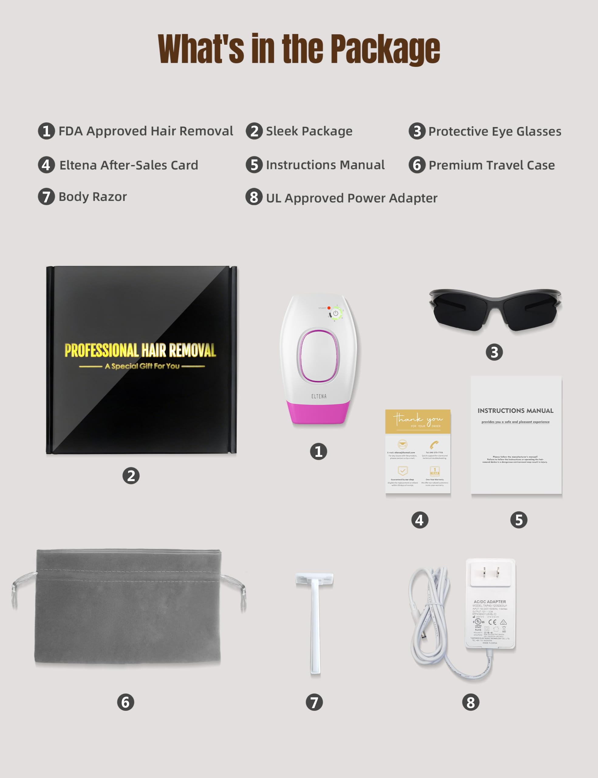 ELTENA IPL Lentes Protección garantizan seguridad durante la sesión.