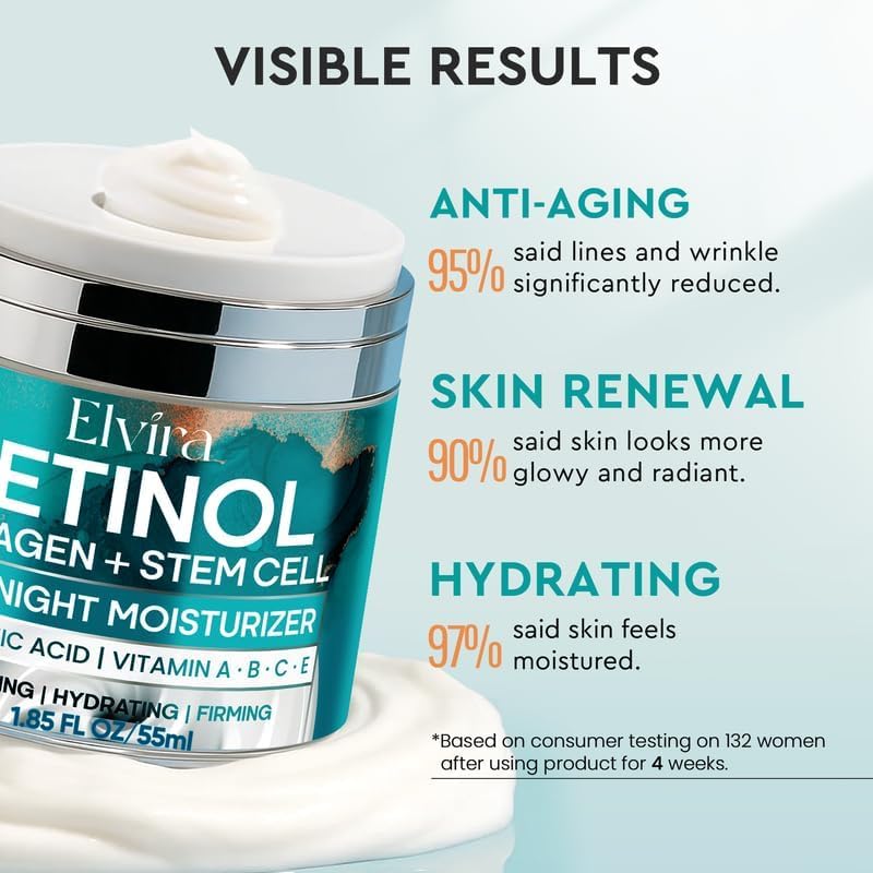 Crema facial hidratante con ácido hialurónico de Elvira para hidratación profunda.